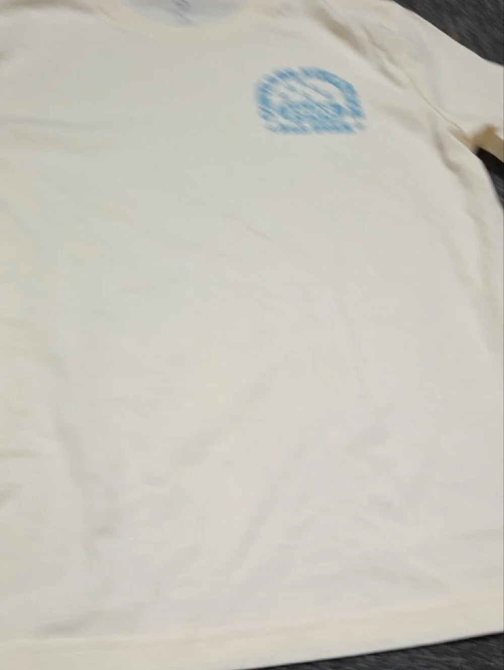 (#1C) Converse Kid's Cream Tee with Light Blue Chest Graphic